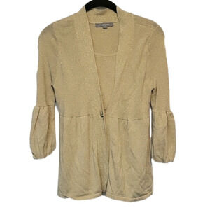 Ny Collection Petite Gold Metallic Top Medium